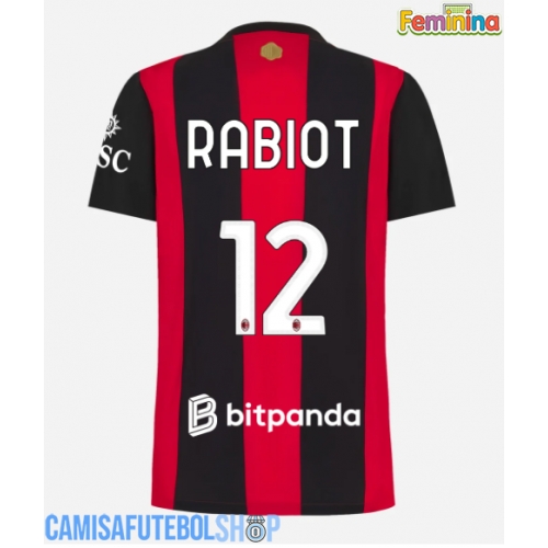 Camisa de time de futebol AC Milan Adrien Rabiot #12 Replicas 1º Equipamento Feminina 2026-27 Manga Curta